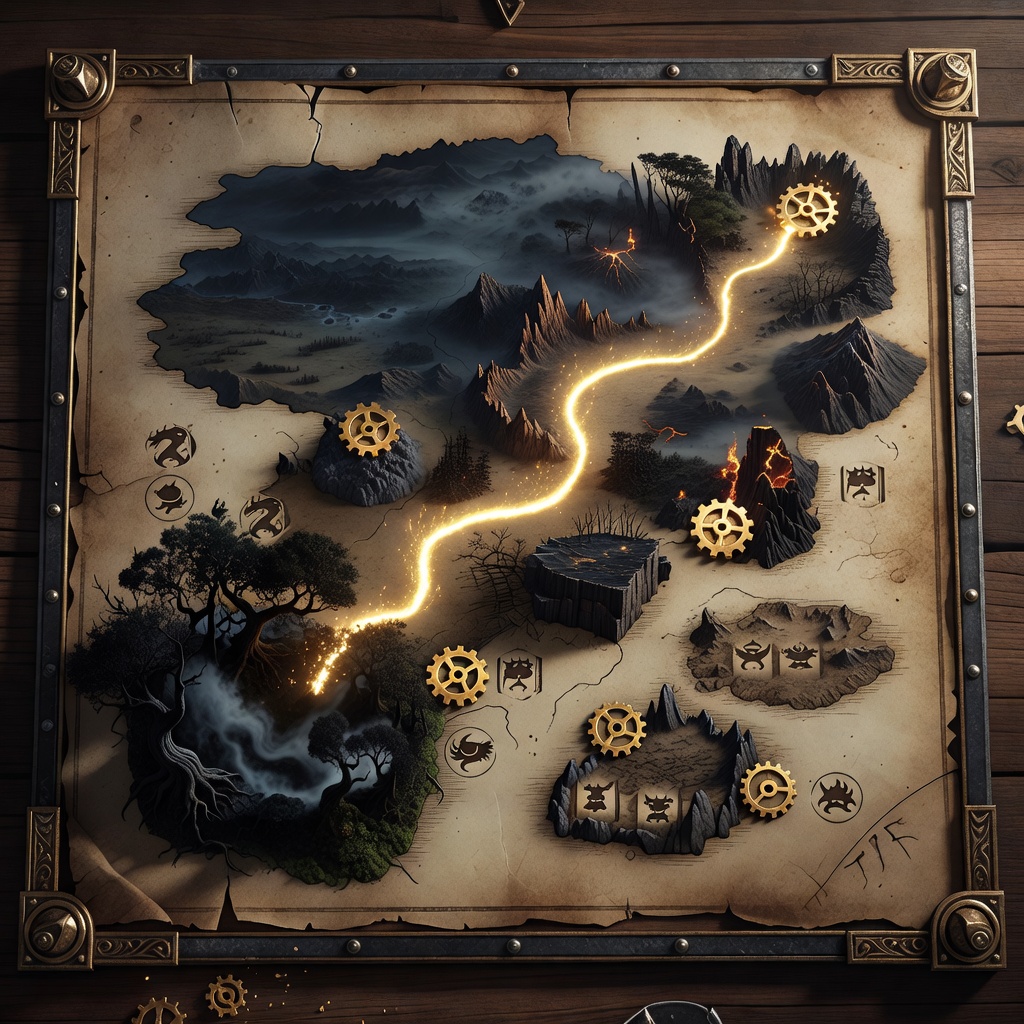 Monster Slot adventure progress map UI element showing territory expansion